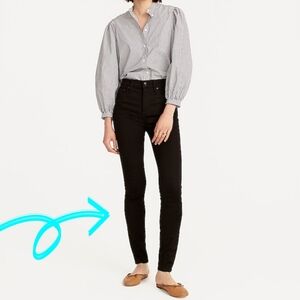 J.CREW TOOTHPICK 9" BLACK JEANS